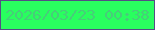 文字の大きさ：5、枠の色：544d84、背景の色：29fe5f、文字の色：47cd79 無料ブログパーツのブログ時計