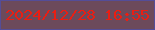 文字の大きさ：5、枠の色：544d98、背景の色：6c4a5b、文字の色：e91e13 無料ブログパーツのブログ時計