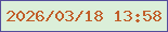 文字の大きさ：1、枠の色：544d9c、背景の色：dbefd9、文字の色：c15e29 無料ブログパーツのブログ時計