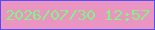 文字の大きさ：1、枠の色：544df7、背景の色：ea94c1、文字の色：82f482 無料ブログパーツのブログ時計