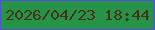 文字の大きさ：3、枠の色：544fde、背景の色：269448、文字の色：4a301b 無料ブログパーツのブログ時計