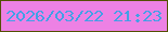 文字の大きさ：4、枠の色：545002、背景の色：ed81e4、文字の色：42a0e6 無料ブログパーツのブログ時計