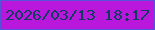 文字の大きさ：4、枠の色：5453d9、背景の色：b918dc、文字の色：103c61 無料ブログパーツのブログ時計