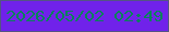 文字の大きさ：5、枠の色：545485、背景の色：7022ea、文字の色：09825b 無料ブログパーツのブログ時計