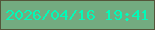 文字の大きさ：1、枠の色：54553a、背景の色：73ab80、文字の色：02fbb8 無料ブログパーツのブログ時計