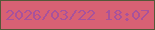 文字の大きさ：1、枠の色：545838、背景の色：d86174、文字の色：a8529b 無料ブログパーツのブログ時計