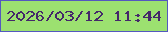 文字の大きさ：5、枠の色：5458c0、背景の色：9ce170、文字の色：45286a 無料ブログパーツのブログ時計