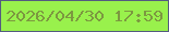 文字の大きさ：2、枠の色：545b80、背景の色：99f14c、文字の色：7c9840 無料ブログパーツのブログ時計