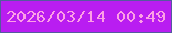 文字の大きさ：1、枠の色：545b9e、背景の色：b91df1、文字の色：fd9fe5 無料ブログパーツのブログ時計