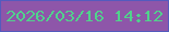 文字の大きさ：2、枠の色：545bbe、背景の色：8e56a9、文字の色：51d28c 無料ブログパーツのブログ時計