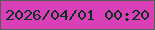 文字の大きさ：5、枠の色：545f53、背景の色：d93fb7、文字の色：0c3022 無料ブログパーツのブログ時計