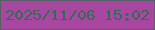 文字の大きさ：1、枠の色：546166、背景の色：a846a0、文字の色：316d54 無料ブログパーツのブログ時計