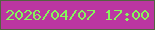 文字の大きさ：1、枠の色：546241、背景の色：bb36a1、文字の色：85f65c 無料ブログパーツのブログ時計