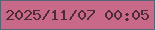 文字の大きさ：1、枠の色：546676、背景の色：c96989、文字の色：4d2c33 無料ブログパーツのブログ時計