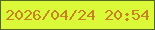 文字の大きさ：1、枠の色：54671f、背景の色：dbf839、文字の色：c68324 無料ブログパーツのブログ時計