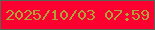 文字の大きさ：1、枠の色：546758、背景の色：fc012f、文字の色：ada23b 無料ブログパーツのブログ時計