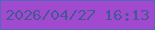 文字の大きさ：1、枠の色：5468b9、背景の色：a24acf、文字の色：455896 無料ブログパーツのブログ時計