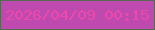 文字の大きさ：1、枠の色：546b52、背景の色：be49af、文字の色：ed48ac 無料ブログパーツのブログ時計
