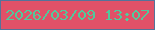 文字の大きさ：2、枠の色：54739a、背景の色：e15168、文字の色：51c99b 無料ブログパーツのブログ時計