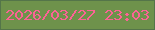 文字の大きさ：1、枠の色：547549、背景の色：6e924b、文字の色：fb6395 無料ブログパーツのブログ時計