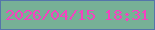 文字の大きさ：2、枠の色：5475aa、背景の色：77b096、文字の色：f542bf 無料ブログパーツのブログ時計