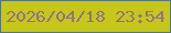 文字の大きさ：4、枠の色：547679、背景の色：c5c71a、文字の色：997088 無料ブログパーツのブログ時計
