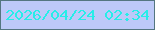 文字の大きさ：4、枠の色：547680、背景の色：bdc9f8、文字の色：27ede8 無料ブログパーツのブログ時計