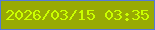 文字の大きさ：3、枠の色：5479d9、背景の色：98aa03、文字の色：cbff00 無料ブログパーツのブログ時計