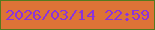 文字の大きさ：1、枠の色：547a1e、背景の色：dd7337、文字の色：8b33dc 無料ブログパーツのブログ時計