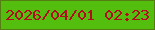 文字の大きさ：5、枠の色：547e12、背景の色：53be0e、文字の色：b30c1f 無料ブログパーツのブログ時計