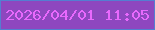 文字の大きさ：3、枠の色：547ed1、背景の色：8e47bf、文字の色：e869fd 無料ブログパーツのブログ時計