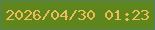 文字の大きさ：3、枠の色：547f63、背景の色：5f861c、文字の色：eebd56 無料ブログパーツのブログ時計