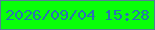 文字の大きさ：1、枠の色：548094、背景の色：08ff09、文字の色：2972b2 無料ブログパーツのブログ時計