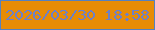 文字の大きさ：5、枠の色：5481c2、背景の色：e78c06、文字の色：6c80ca 無料ブログパーツのブログ時計