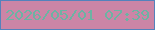文字の大きさ：2、枠の色：5482bc、背景の色：cc85a6、文字の色：6cb3a3 無料ブログパーツのブログ時計