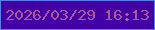 文字の大きさ：1、枠の色：5482e8、背景の色：4301a5、文字の色：ad599e 無料ブログパーツのブログ時計