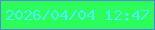 文字の大きさ：3、枠の色：5487da、背景の色：2dfd5b、文字の色：49f0f9 無料ブログパーツのブログ時計