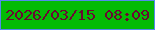 文字の大きさ：2、枠の色：5489ed、背景の色：04bb05、文字の色：6b0833 無料ブログパーツのブログ時計