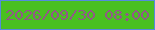 文字の大きさ：1、枠の色：548bde、背景の色：49c021、文字の色：925887 無料ブログパーツのブログ時計