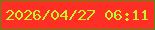 文字の大きさ：1、枠の色：548c16、背景の色：ff2f26、文字の色：c7f427 無料ブログパーツのブログ時計