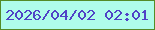 文字の大きさ：3、枠の色：548c27、背景の色：affdea、文字の色：5043c6 無料ブログパーツのブログ時計