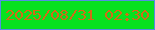 文字の大きさ：5、枠の色：548de4、背景の色：07e11f、文字の色：d16b17 無料ブログパーツのブログ時計