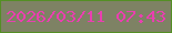文字の大きさ：2、枠の色：548f24、背景の色：7e8264、文字の色：ea3fb0 無料ブログパーツのブログ時計