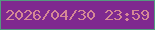 文字の大きさ：2、枠の色：549a7f、背景の色：7f298f、文字の色：d48895 無料ブログパーツのブログ時計