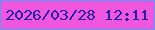 文字の大きさ：3、枠の色：549af6、背景の色：f156df、文字の色：2421a2 無料ブログパーツのブログ時計