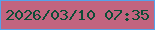 文字の大きさ：4、枠の色：54a2ea、背景の色：c2647f、文字の色：0d4d36 無料ブログパーツのブログ時計