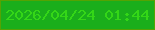 文字の大きさ：5、枠の色：54a303、背景の色：1aae1b、文字の色：34d617 無料ブログパーツのブログ時計