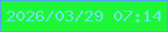 文字の大きさ：5、枠の色：54a3f7、背景の色：1df736、文字の色：6ee2ef 無料ブログパーツのブログ時計