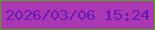 文字の大きさ：2、枠の色：54a40e、背景の色：ac37b2、文字の色：6718b9 無料ブログパーツのブログ時計