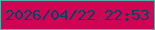 文字の大きさ：3、枠の色：54aeac、背景の色：cf0452、文字の色：014367 無料ブログパーツのブログ時計